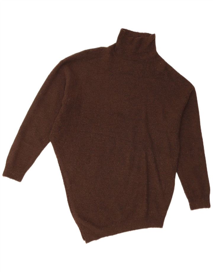 Zara Mujer Batwing Roll Neck Jumper Sweater UK 10 Small Marrón