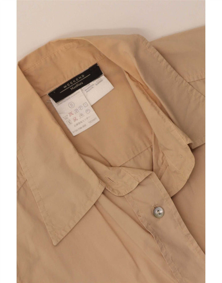 Max Mara Camisa sin mangas de fin de semana para mujer UK 10 Small Beige Cotton