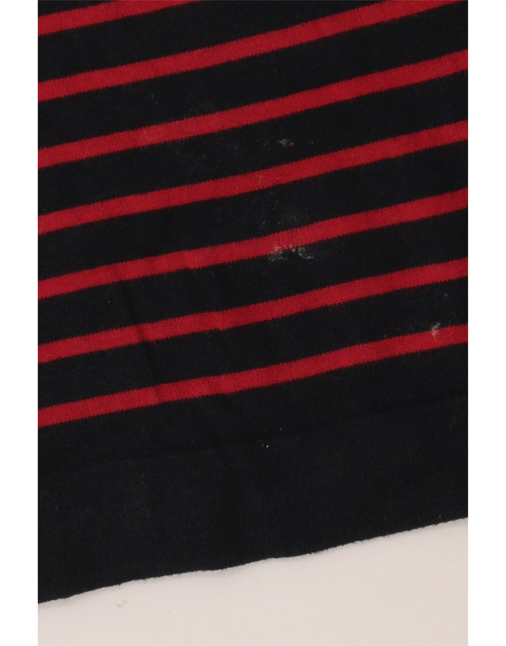 Zara Hombre Jersey De Cuello Redondo Jersey De Algodón A Rayas Azul Marino Medio