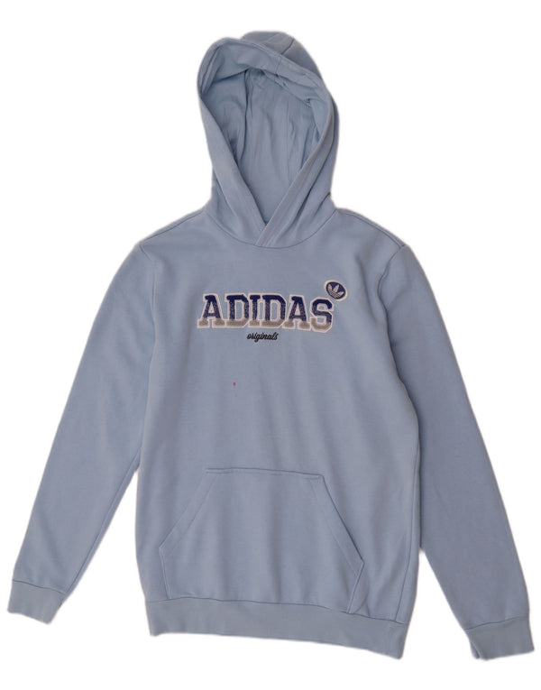 Adidas - Sudadera con capucha para niña, 15-16 años, algodón azul