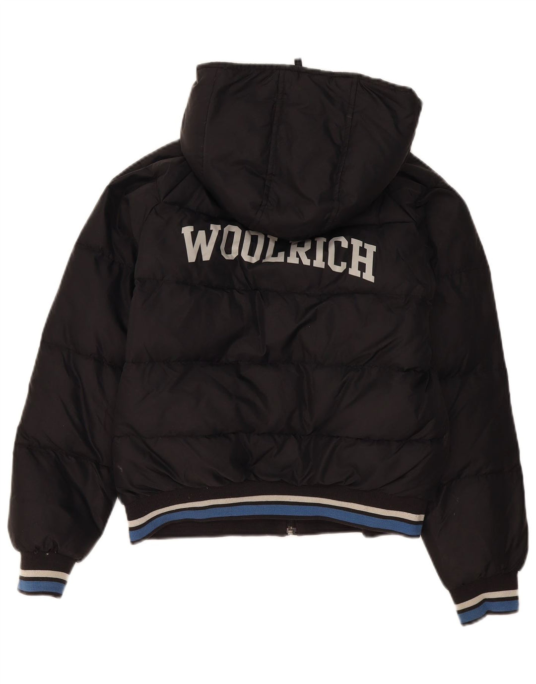 Woolrich Chaqueta acolchada con capucha y gráfico para niños 11-12 años Nylon negro