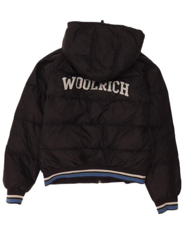 Woolrich Chaqueta acolchada con capucha y gráfico para niños 11-12 años Nylon negro