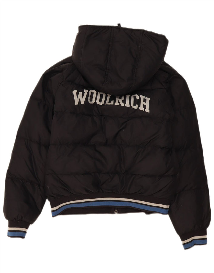 Woolrich Chaqueta acolchada con capucha y gráfico para niños 11-12 años Nylon negro