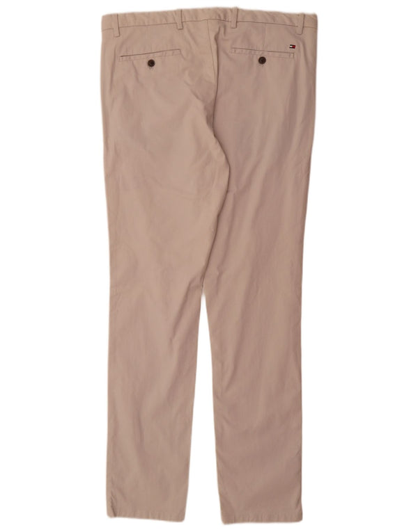 Tommy Hilfiger Pantalones chinos ajustados para hombre W36 L34 Algodón blanco roto