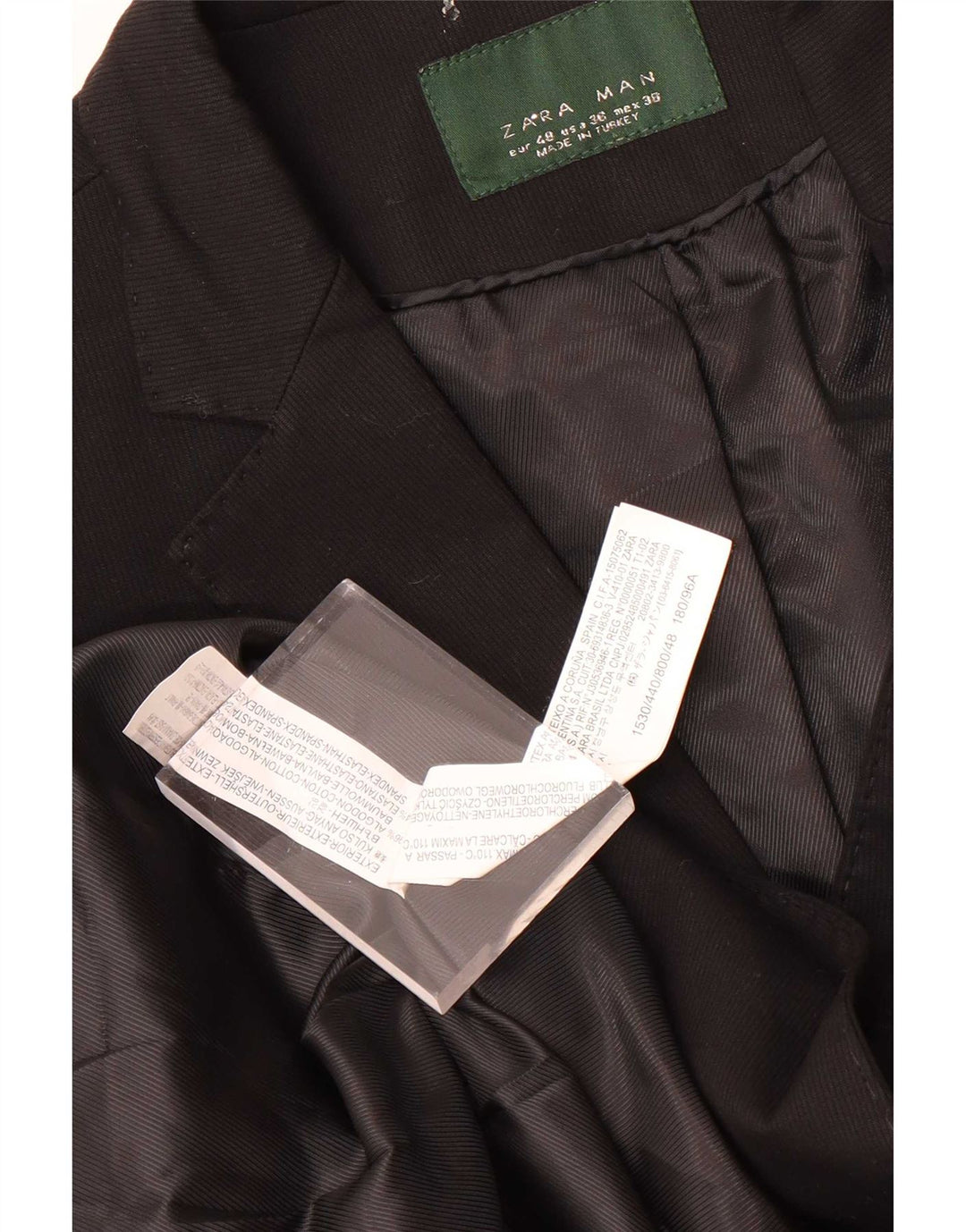 Zara Chaqueta tipo blazer de 2 botones para hombre EU 48 Mediana Algodón negro
