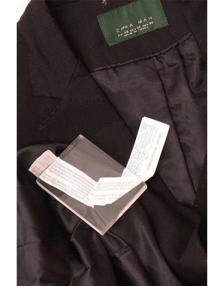 Zara Chaqueta tipo blazer de 2 botones para hombre EU 48 Mediana Algodón negro