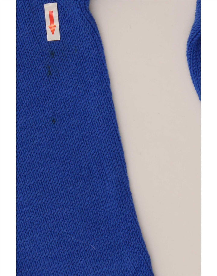 Vintage hombres V-cuello jumper suéter azul medio