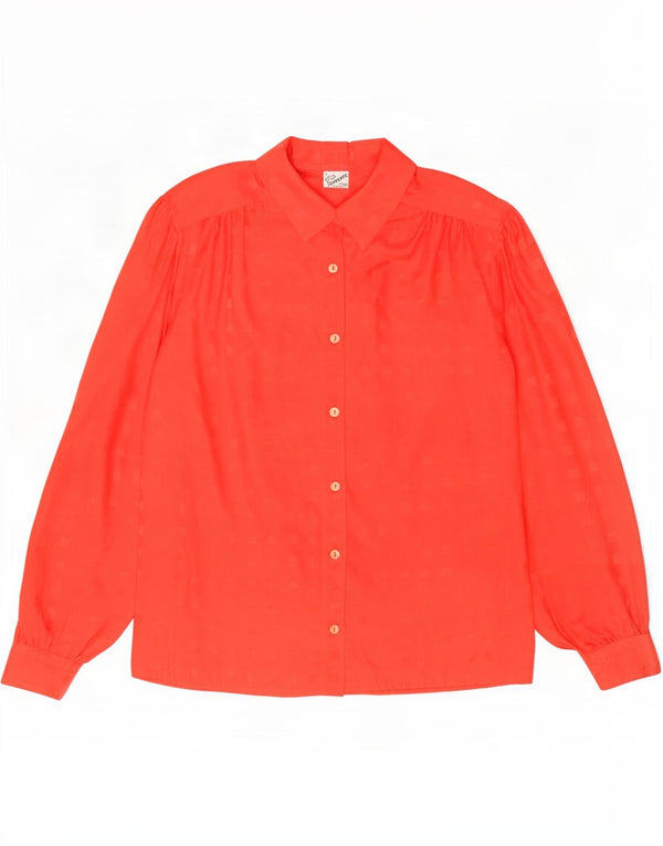 Primavera Firenze Blusa para mujer UK 46 Poliéster geométrico rojo grande