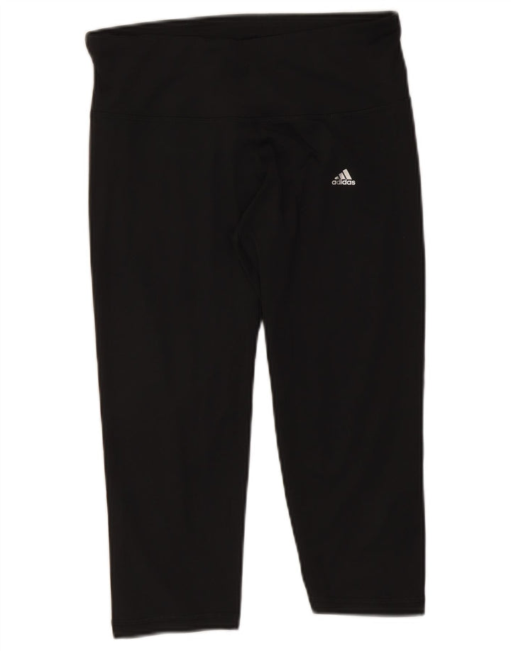 Adidas Mujer Climalite Capri Leggings Reino Unido 12/14 Mediano Negro Poliéster