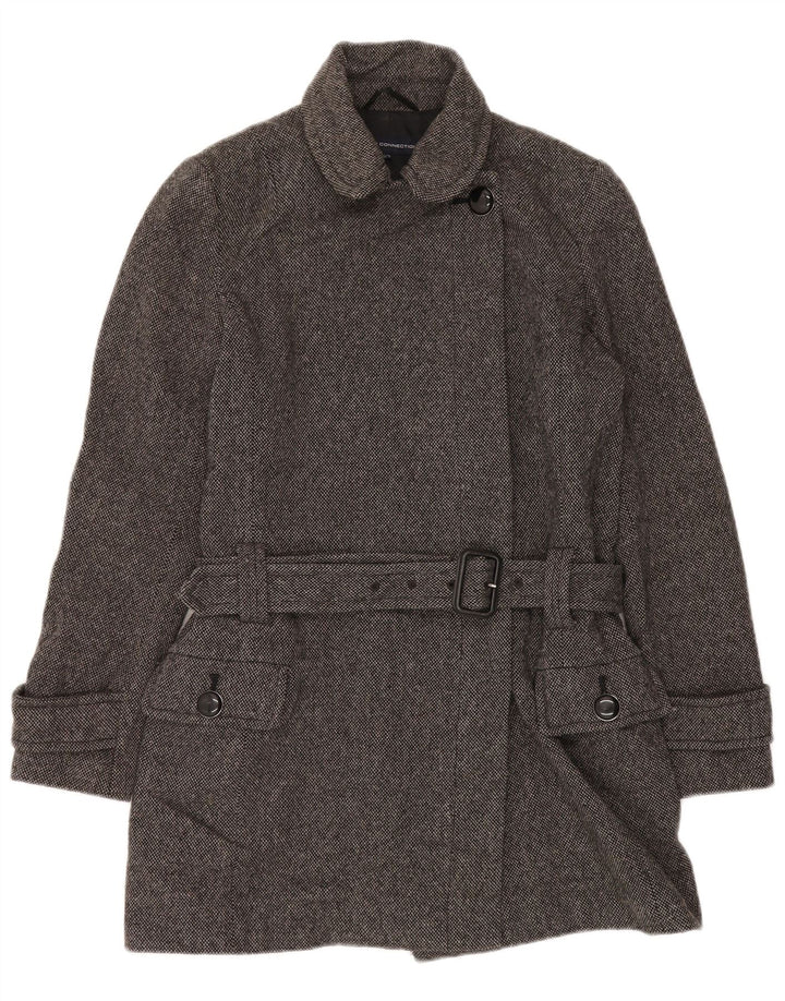 FRENCH CONNECTION Abrigo para mujer UK 40 Lana gris medio