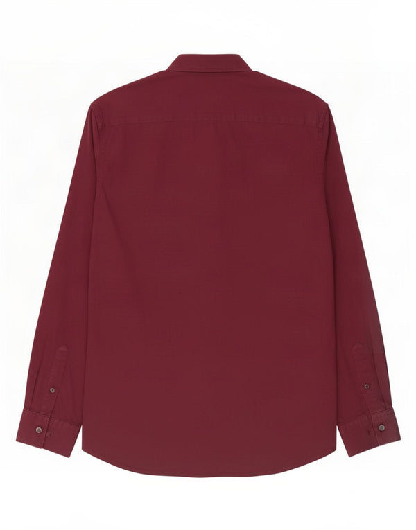 Camisa para hombre French Connection Grande de algodón burdeos
