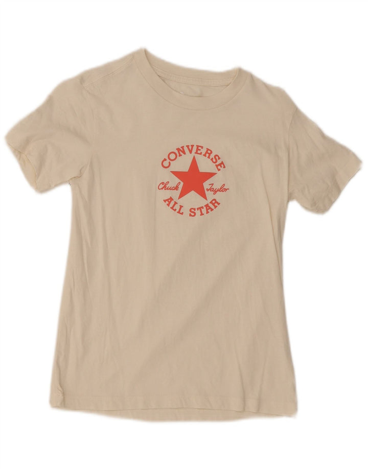 Converse Mujer Camiseta Gráfica Top UK 8 Small Blanco