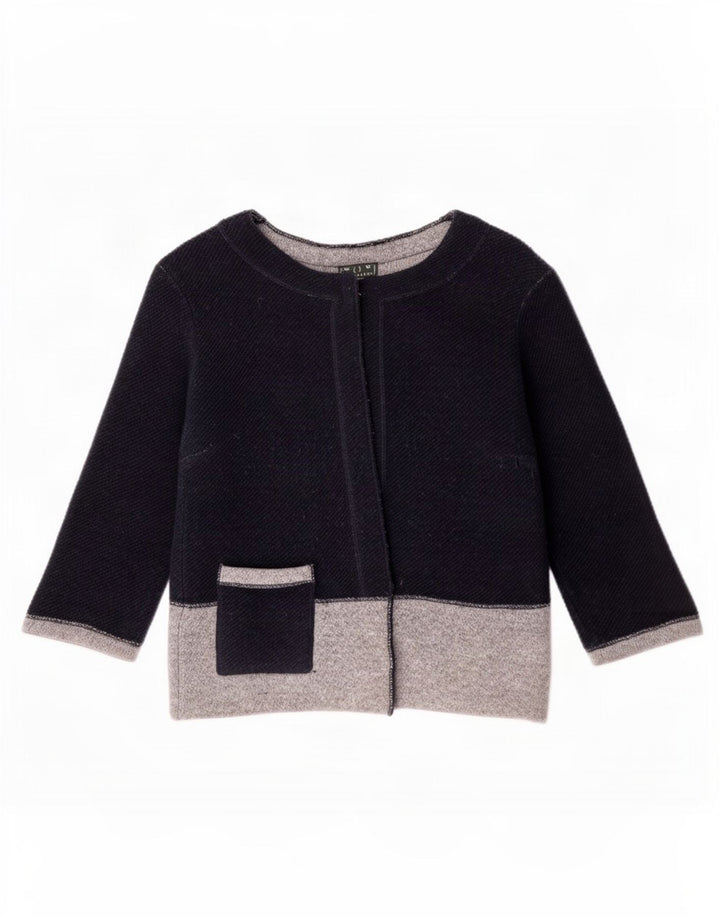 Fred Perry Suéter tipo cárdigan corto para mujer UK 40 Medio Azul marino Colorblock