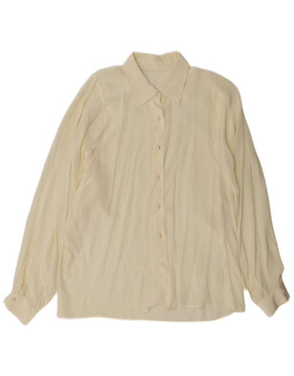 Vintage mujer camisa blusa Reino Unido 16 grande de blanco