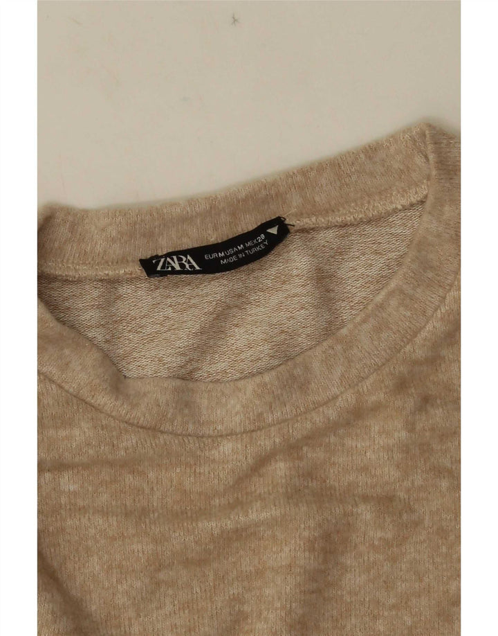 Zara Mujer Blusa Top UK 42 Medio Beige