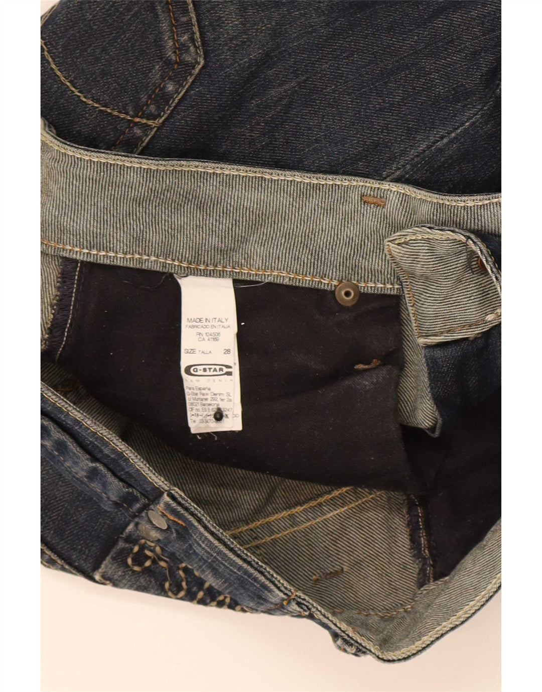 Vaqueros recortados para mujer G-Star W28 L25 Algodón azul marino