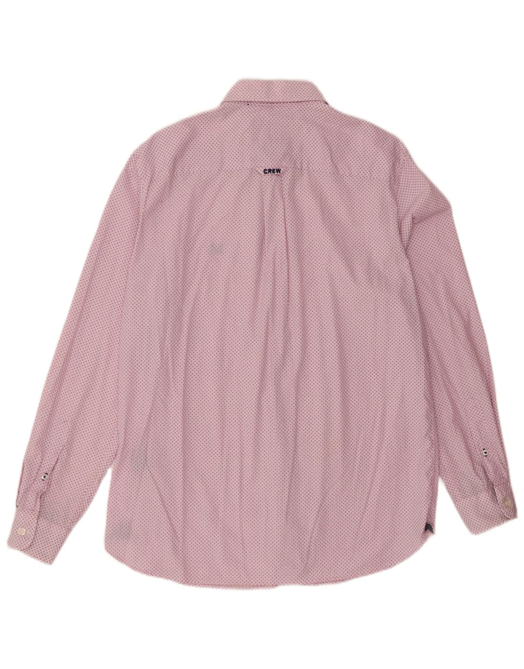 Crew Clothing Camisa de corte clásico para hombre de algodón con manchas rosa medio