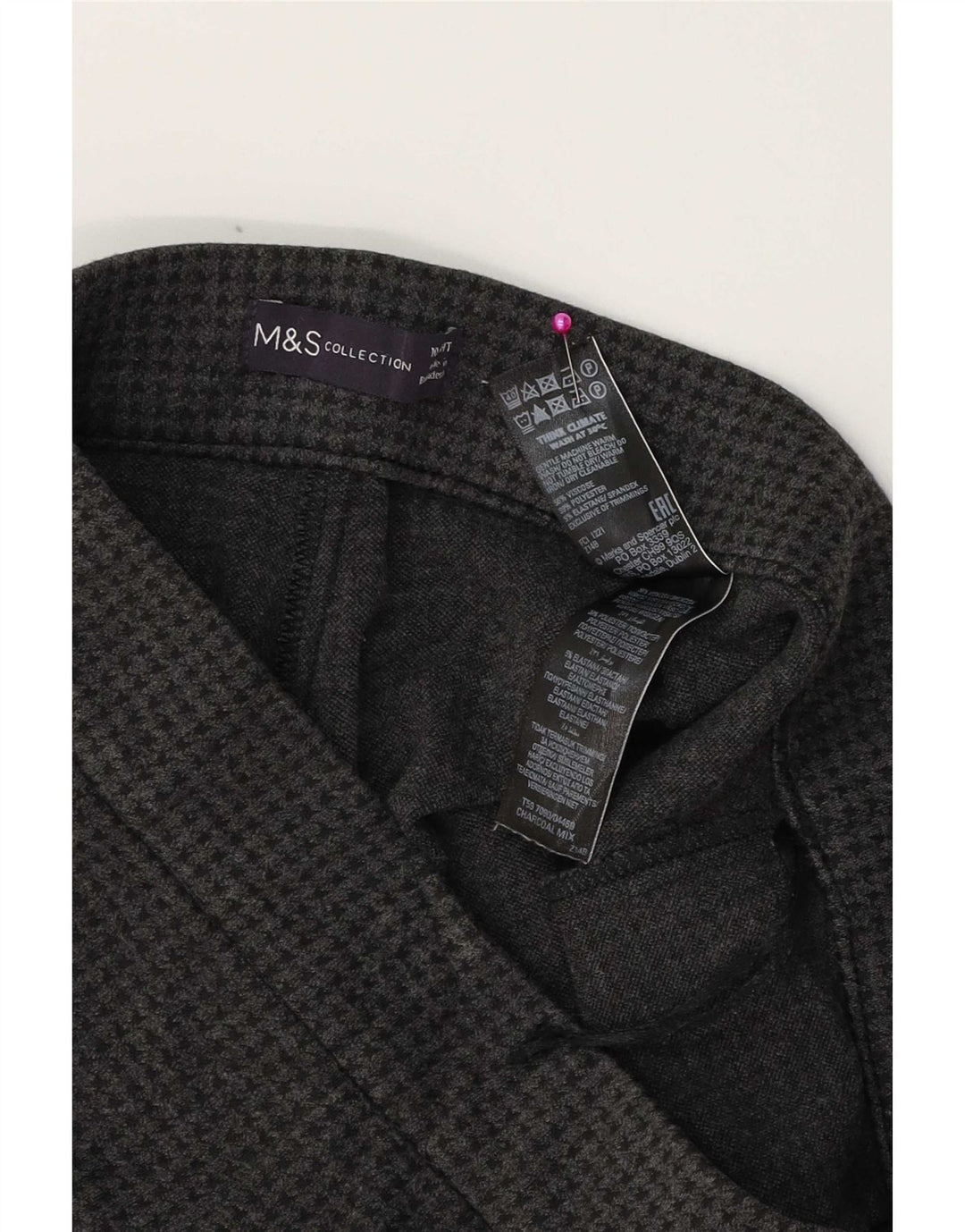 Leggings para mujer Marks & Spencer UK 10 Small W28 L23 Gris pata de gallo