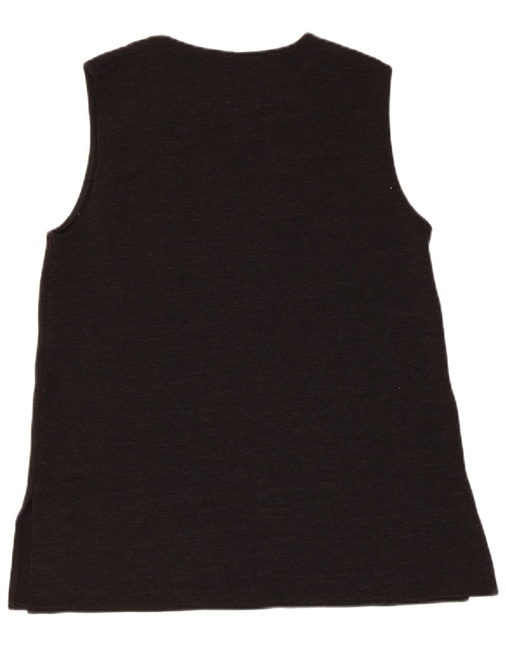 ZARA Mujer Chaleco Top UK 12 Medium Negro