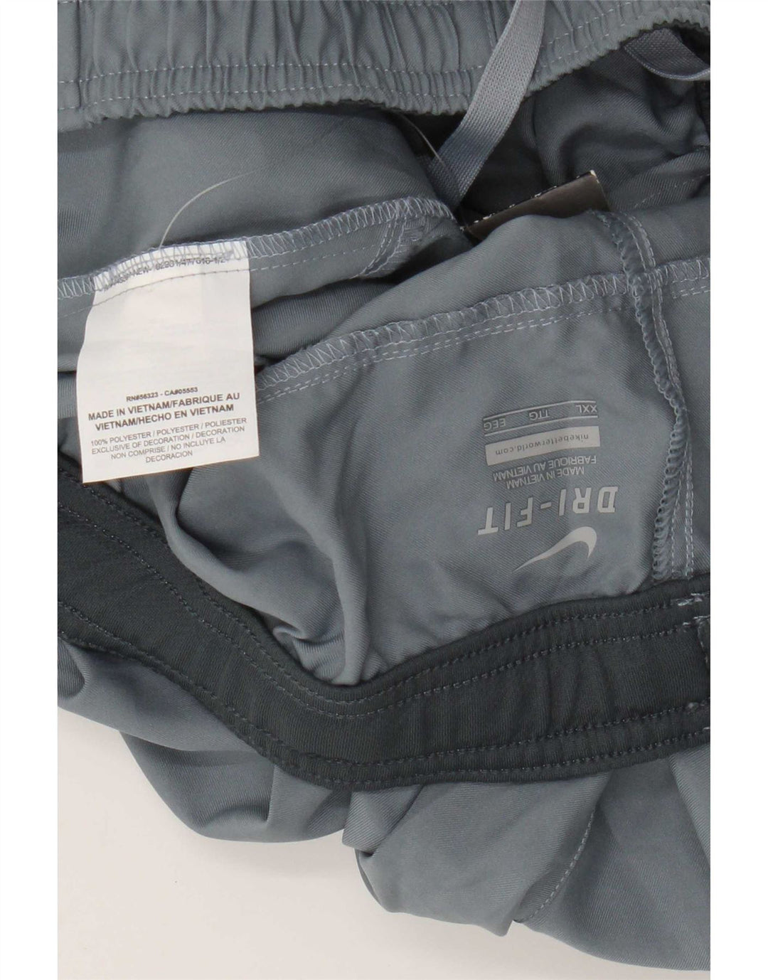 Nike - Pantalones cortos deportivos Dri Fit para hombre, talla 2XL, poliéster gris