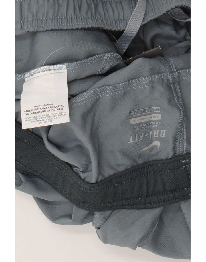 Nike - Pantalones cortos deportivos Dri Fit para hombre, talla 2XL, poliéster gris