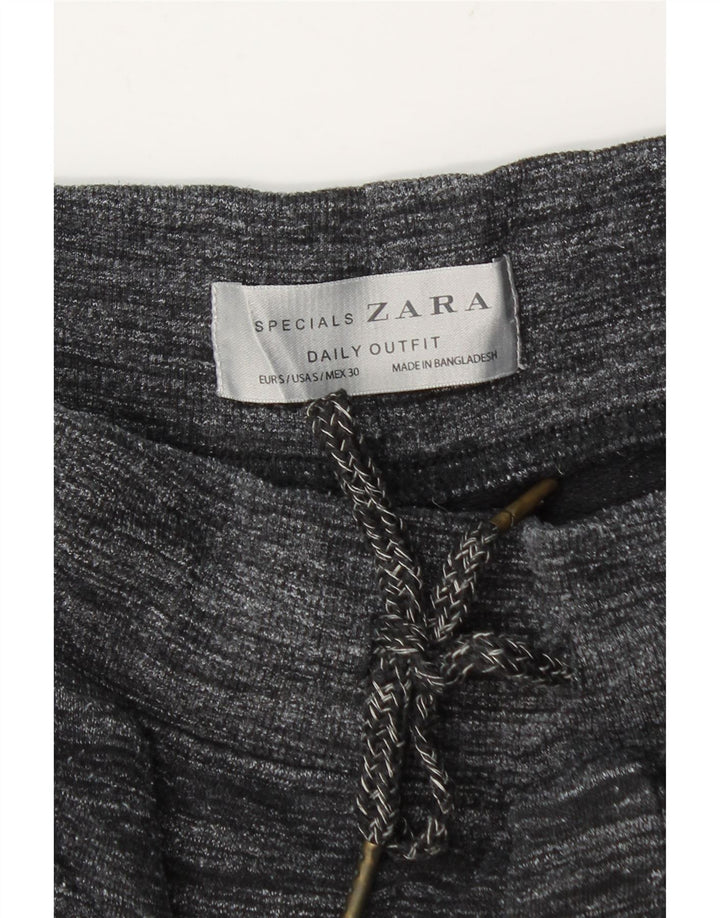 Zara Hombre Shorts Deportivos Algodón Moteado Gris Pequeño