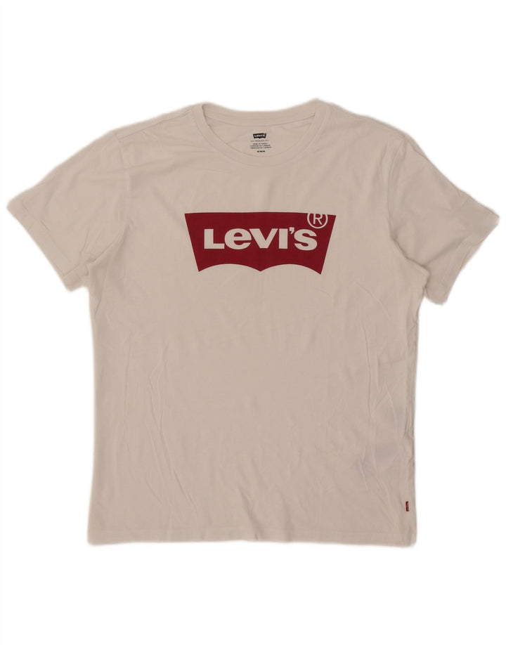 Levi's Camiseta gráfica para hombre Top mediano de algodón blanco