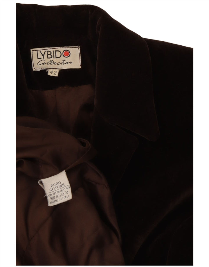 Lybido Chaqueta Blazer De Terciopelo De 3 Botones Para Mujer IT 42 Algodón Marrón Medio