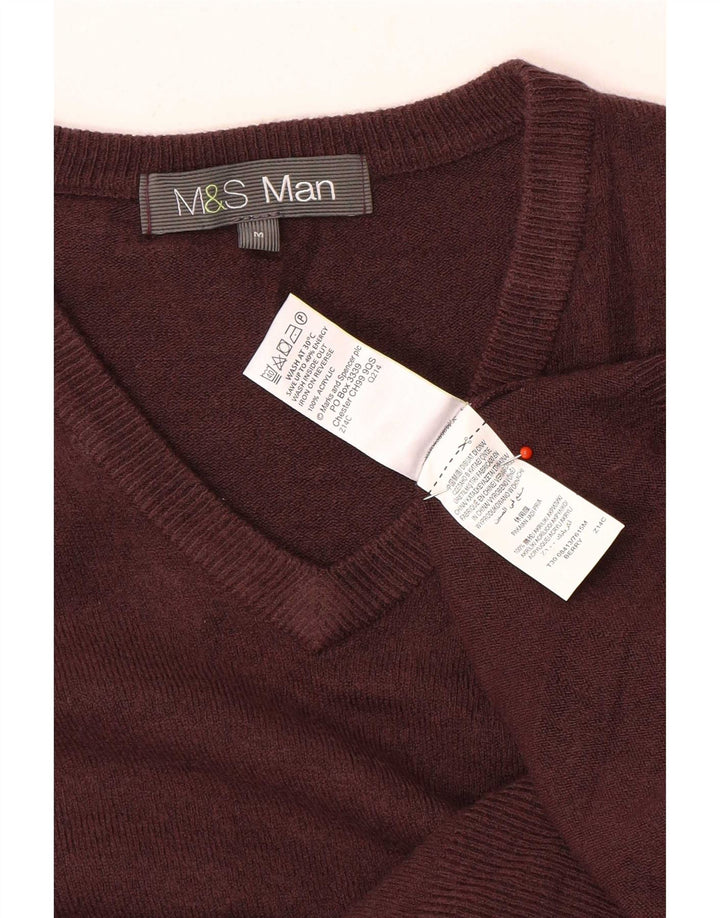 Marks & Spencer Suéter con Cuello en V para Hombre Acrílico Marrón Medio