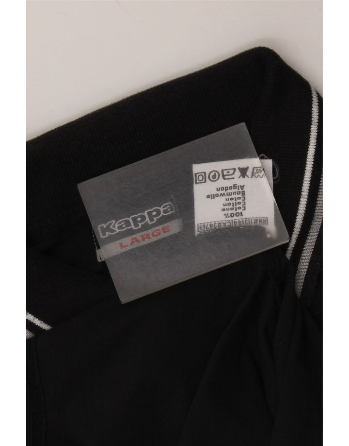 Kappa Polo Hombre Grande Algodón Negro
