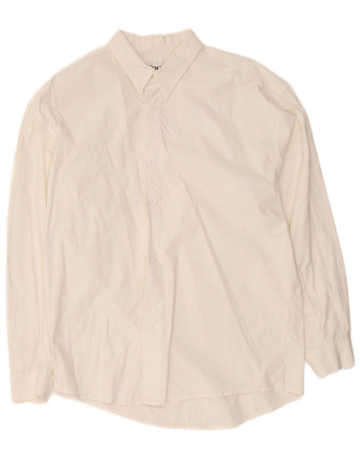 Camisa Tipo' S Hombre Mediana Algodón Blanco