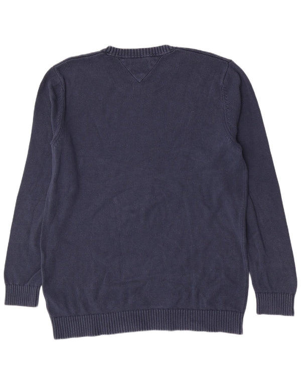 Tommy Hilfiger Jersey de cuello redondo para hombre, talla 2XL, azul marino, clásico