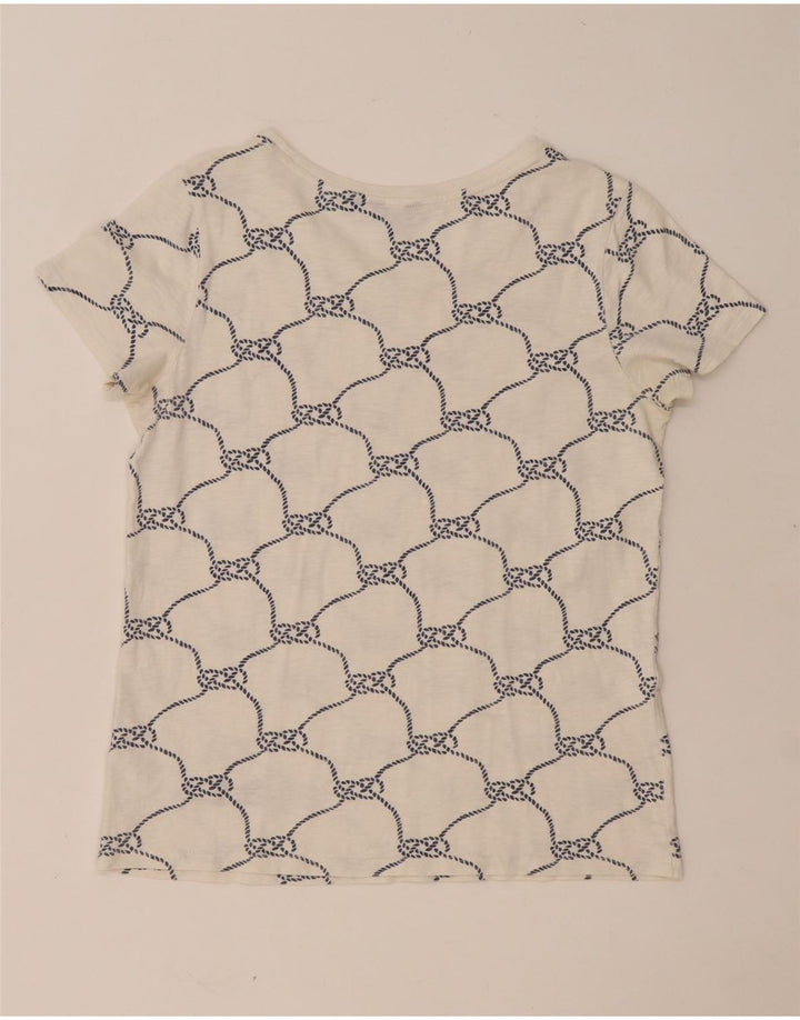 GANT Camiseta con estampado abstracto para mujer, talla 40, talla pequeña, algodón blanco