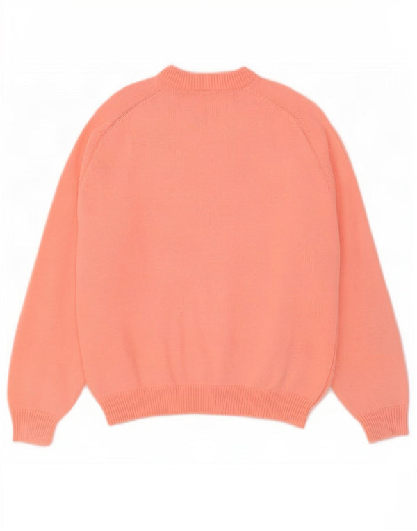 Vintage mujeres oversize cuello redondo jersey suéter Reino Unido 16 naranja grande