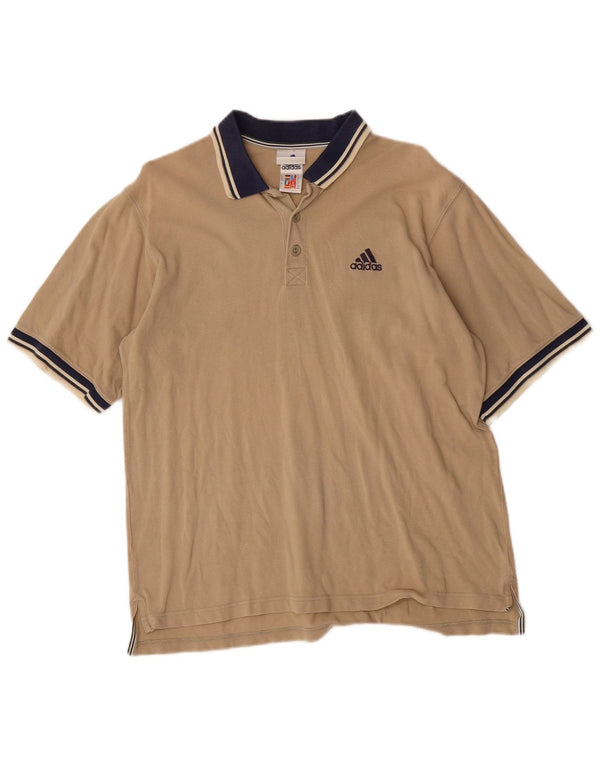 Adidas Polo de rugby para hombre UK 40/42 Algodón a rayas beige medio