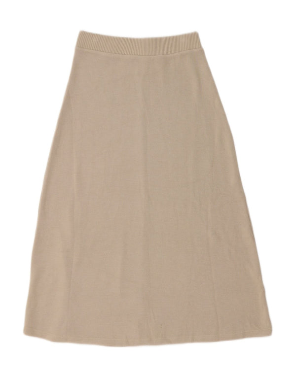 Zara Mujer Falda Midi Pequeña W26 Beige
