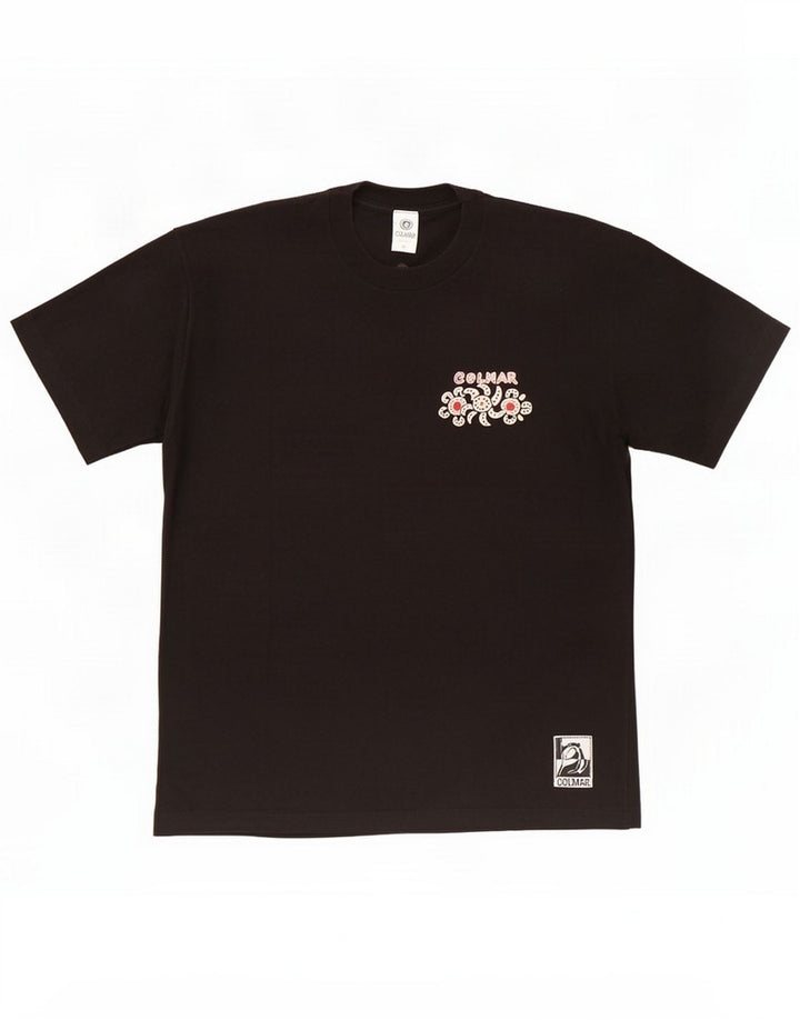 Camiseta estampada Colmar para hombre Top mediano de algodón negro