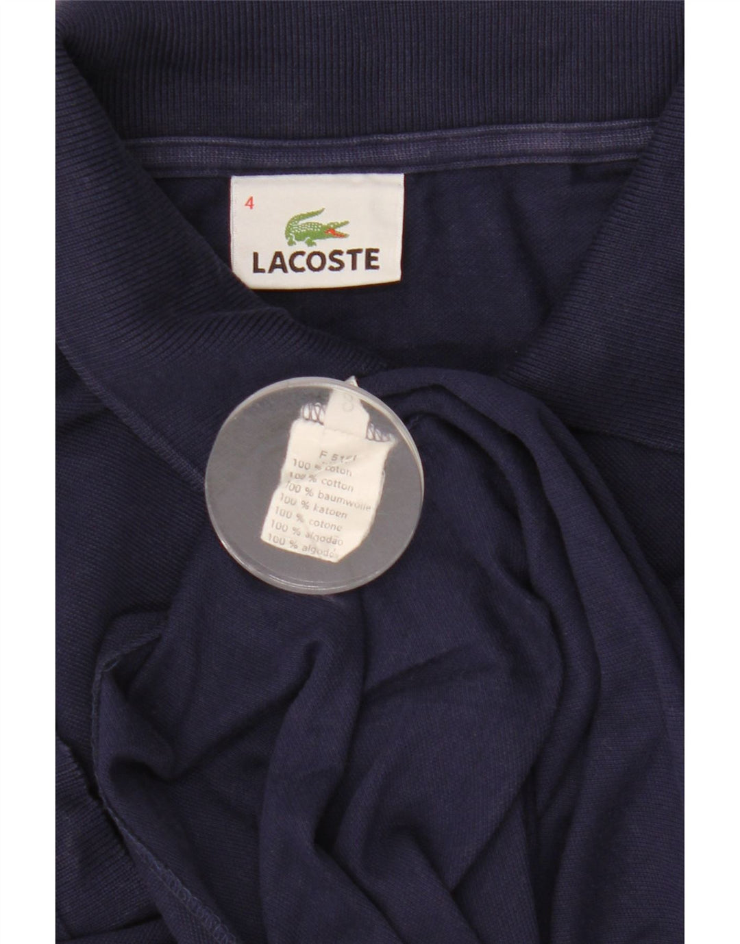 Polo Lacoste para hombre talla 4 mediano algodón azul marino