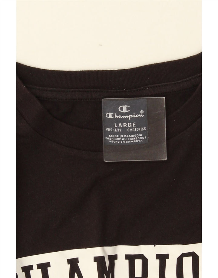 Champion Boys Graphic Top Manga Larga 11-12 Años Grande Negro