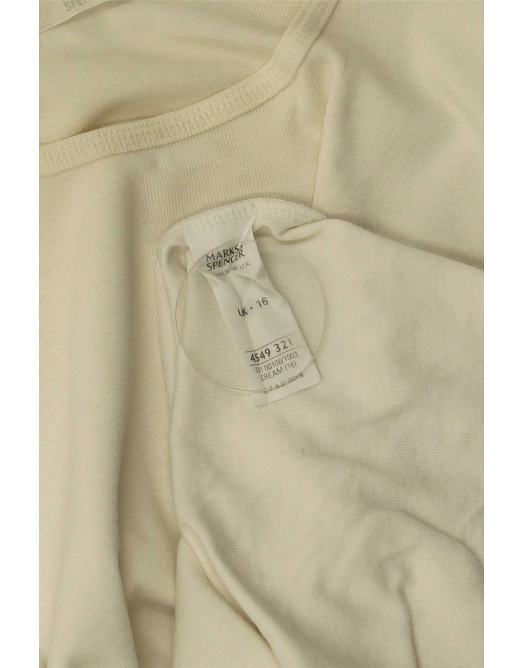 Marks & Spencer Top para mujer de manga larga UK 46 Large Beige Cotton