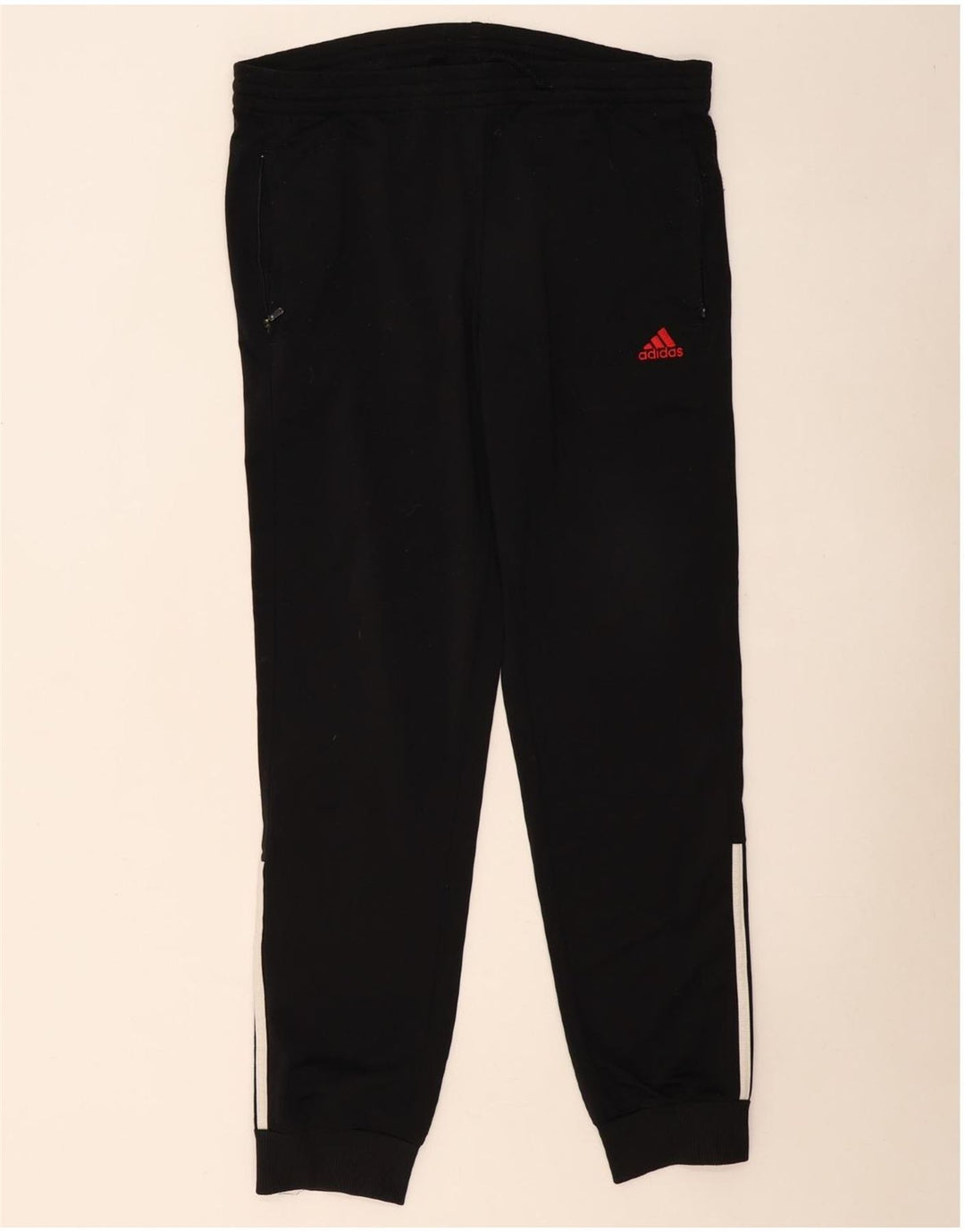 ADIDAS Pantalones de chándal para hombre Joggers UK 38/40 Mediano Negro Poliéster