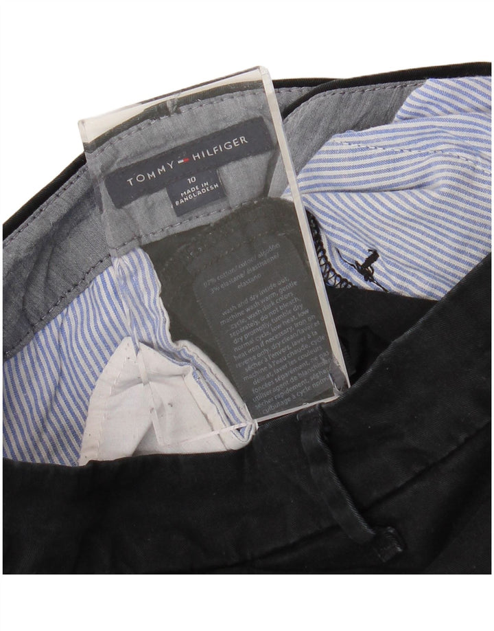 TOMMY HILFIGER Pantalones chinos delgados para mujer US 10 Large W32 L29 Algodón negro