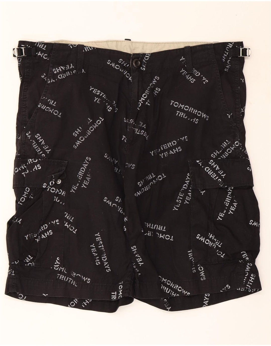 CARHARTT Pantalones cortos cargo gráficos para hombre W34 Algodón negro grande