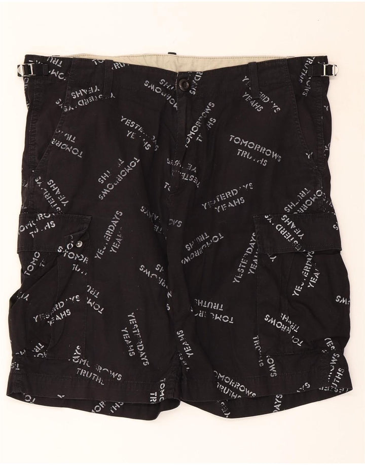 CARHARTT Pantalones cortos cargo gráficos para hombre W34 Algodón negro grande