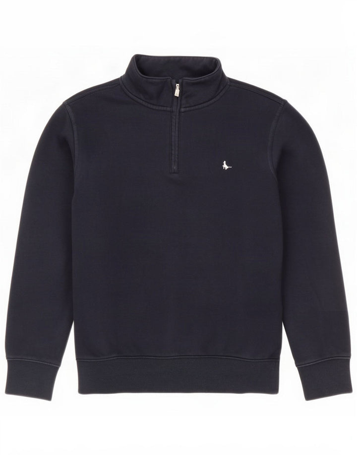 Jack Wills Sudadera con cuello y cremallera para hombre, jersey pequeño, azul marino