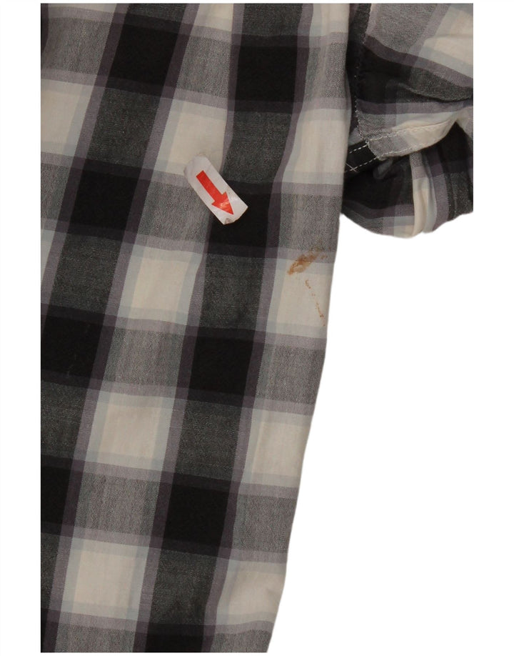 Camisa de hombre French Connection de algodón a cuadros negros pequeños