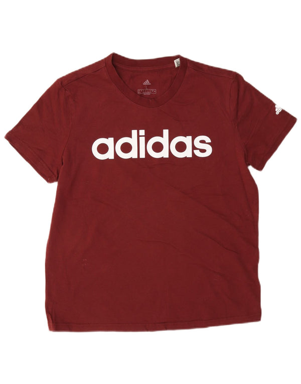 Adidas Camiseta gráfica para mujer Top UK 16/18 Large Borgoña Algodón