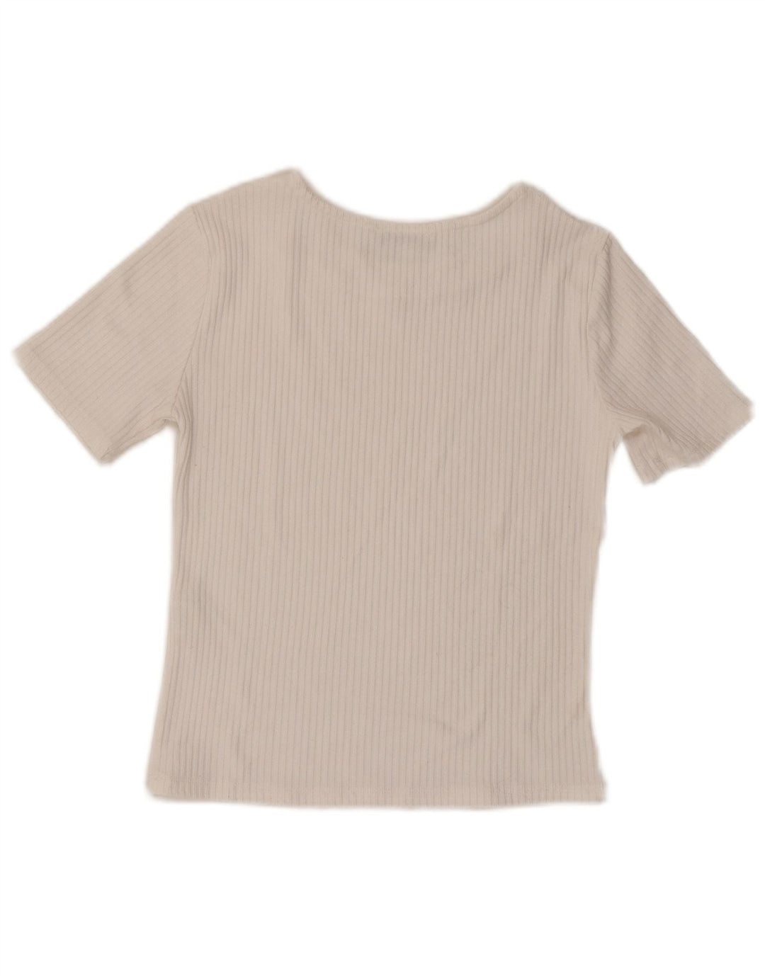 ZARA Mujer Camiseta Corta Top UK 8 Small Blanco Poliéster
