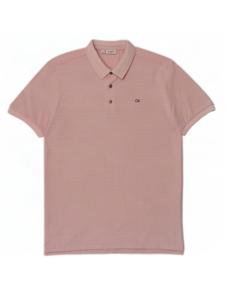 Polo Calvin Klein para hombre Poliéster a rayas rosa medio
