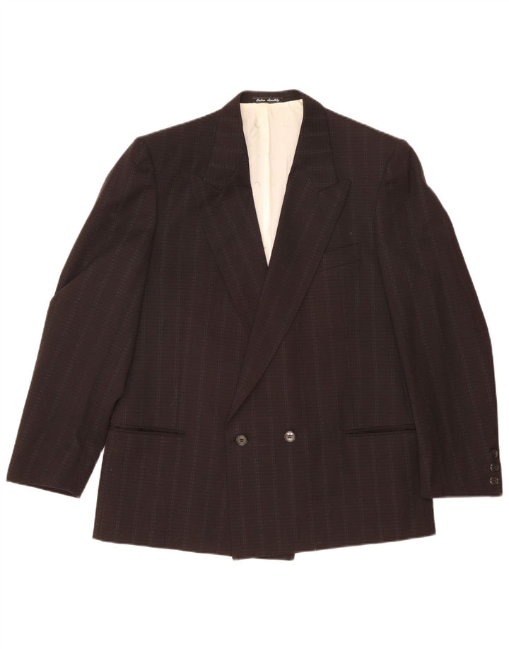 VENTANNI Chaqueta tipo blazer con doble botonadura para hombre IT 52 XL Rayas negras